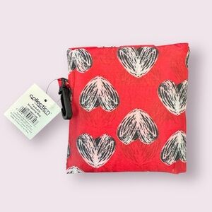 NWT Packable Shopping Bag - Heart Print Reusable Tote, Size OS